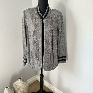 Tommy Hilfiger Black and Gray Knit Blazer